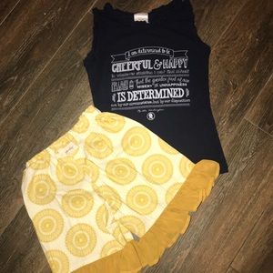 Persnickety top and ruffle shorts